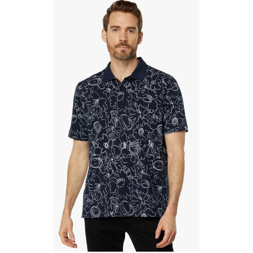 Ted Baker Holler - all over doodle polo - size 4/ Large
